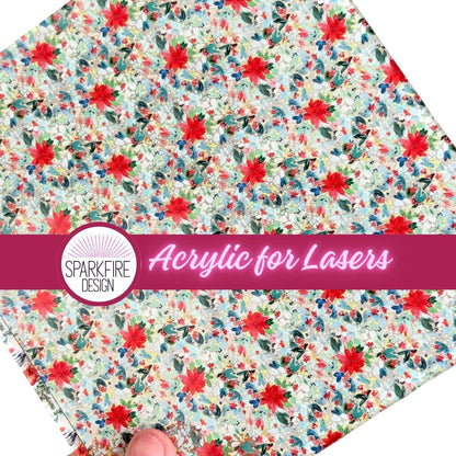 Floral Flower patterned acrylic for laser cutting. Cast acrylic sheet for lasers.