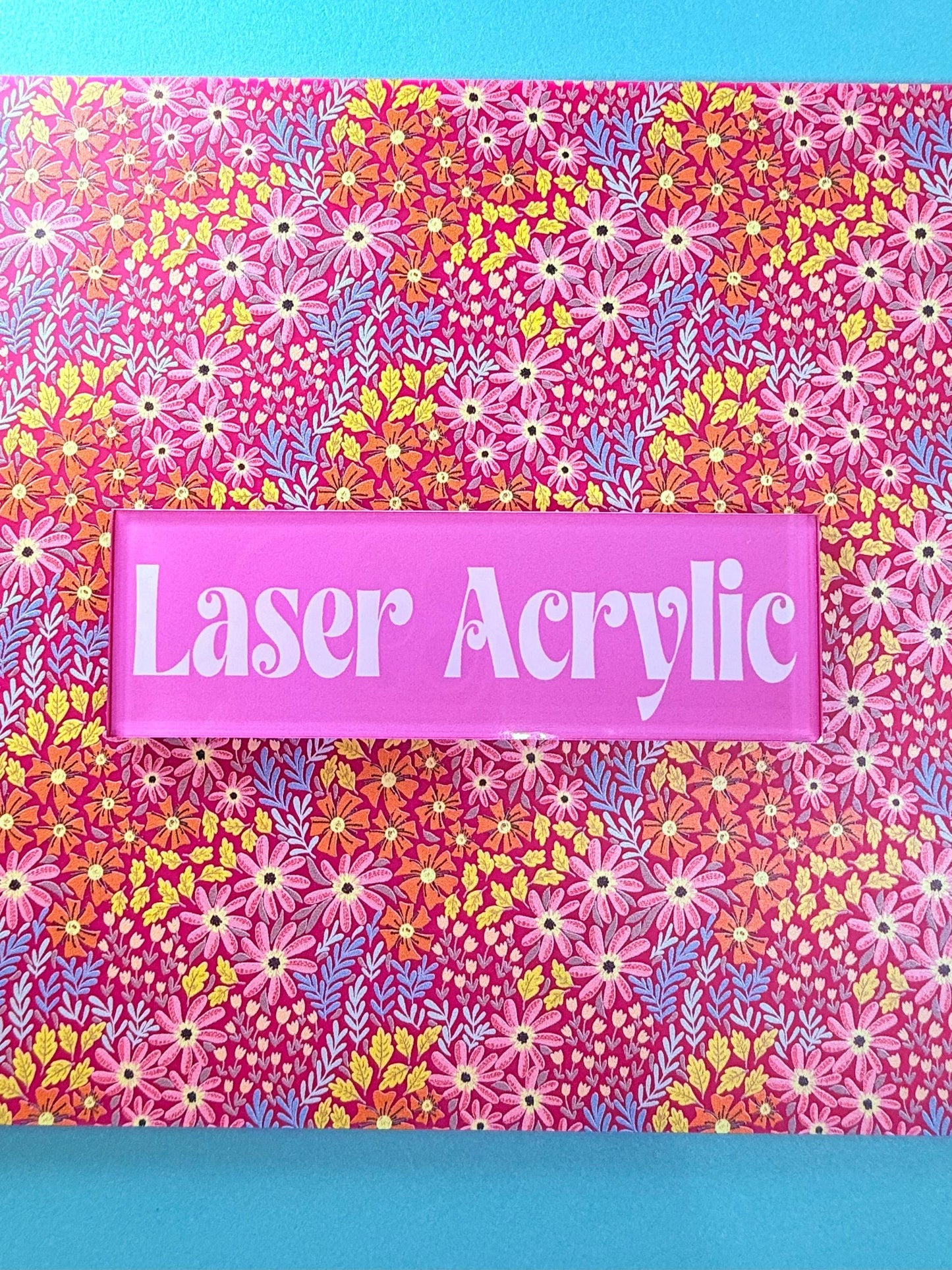 Pink Floral Acrylic Patterned Sheet - 3mm UV Printed Acrylic Square for Laser Cutting Patterned Cast Acrylic, Flex and Wood for Lasers