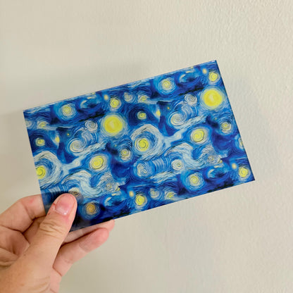 Patterned Acrylic Sheet - Blue Stained Glass UV Printed Clear Core Panel Patterned Cast Acrylic, Flex and Wood for Lasers