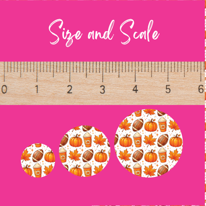 Fall Pumpkins Football and Coffee Patterned Cast Acrylic, Flex and Wood for Lasers