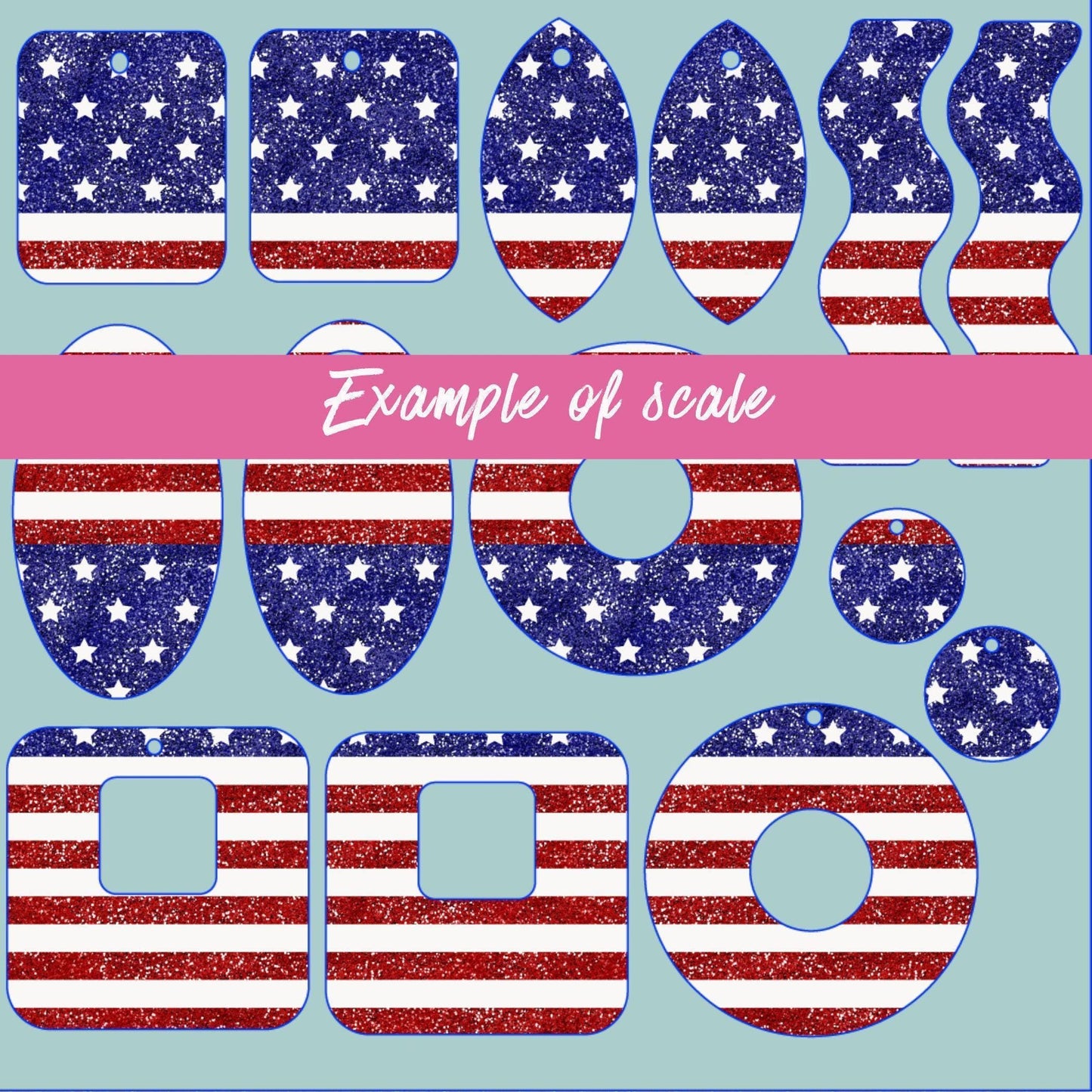 Printed Acrylic Sheets - USA Flag Stars and Stripes Patterned Acrylic for Laser Cut Jewelry Patterned Cast Acrylic, Flex and Wood for Lasers