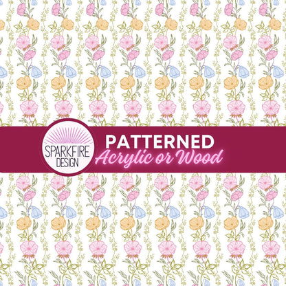 Patterned Acrylic Sheets, Pastel Floral Cast Sheet For Laser Cut
