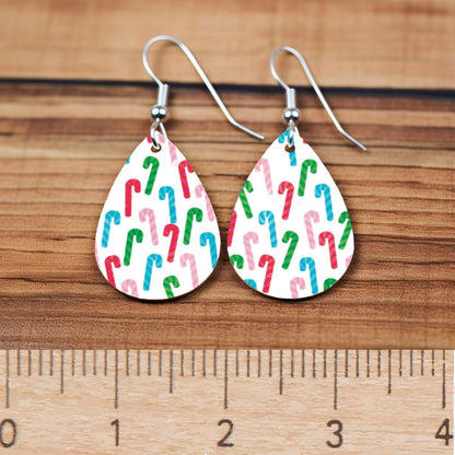 Candy Cane Acrylic Sheet - Patterned Christmas Laser Acrylic for Earrings and Ornaments