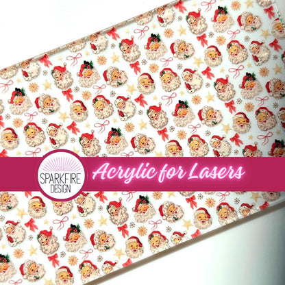 Patterned Acrylic Sheet Christmas Santa Claus Laser Acrylic Blank