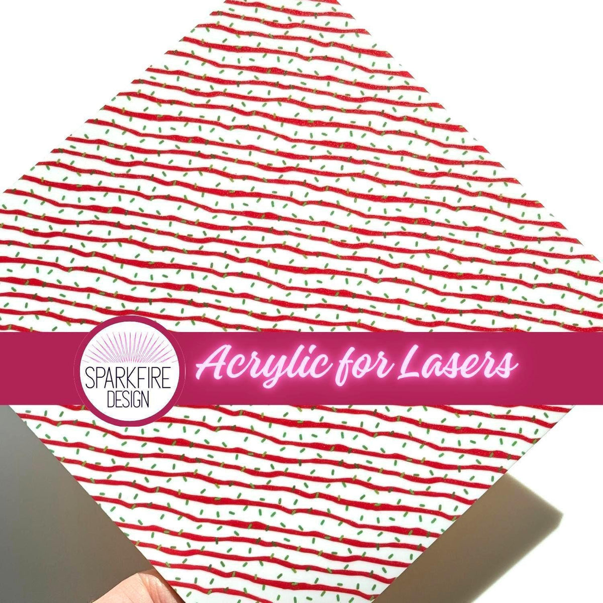 Patterned Acrylic Sheets, Snowflake Pink Blue Cast Acrylic, Laser