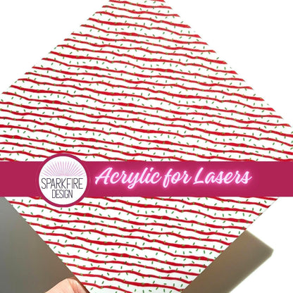Patterned Acrylic Sheets, Snowflake Pink Blue Cast Acrylic, Laser