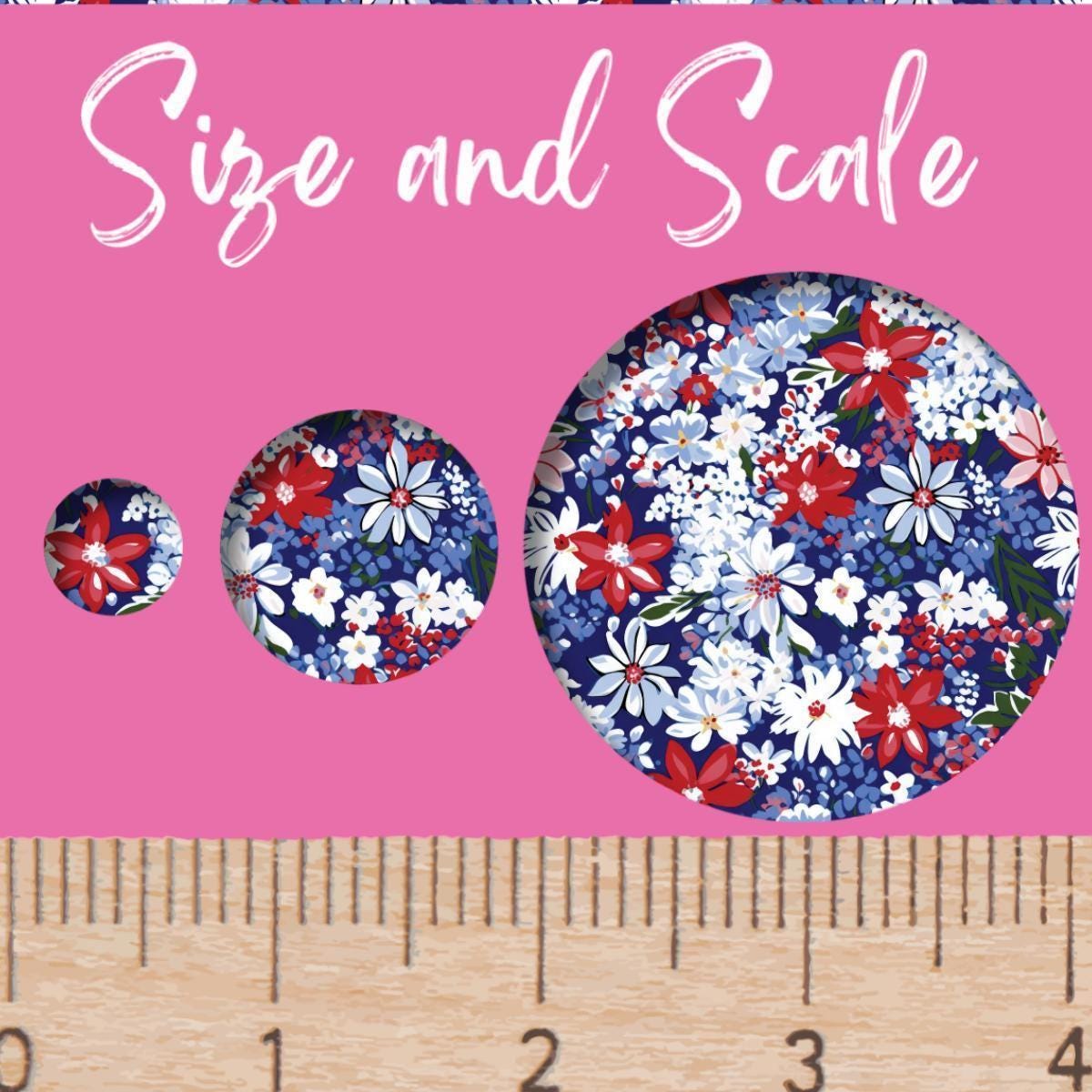 Patriotic Floral 4th of July Patterned Cast Acrylic, Flex and Wood for Lasers