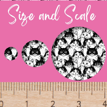 Black and White Cats Patterned Cast Acrylic, Flex and Wood for Lasers