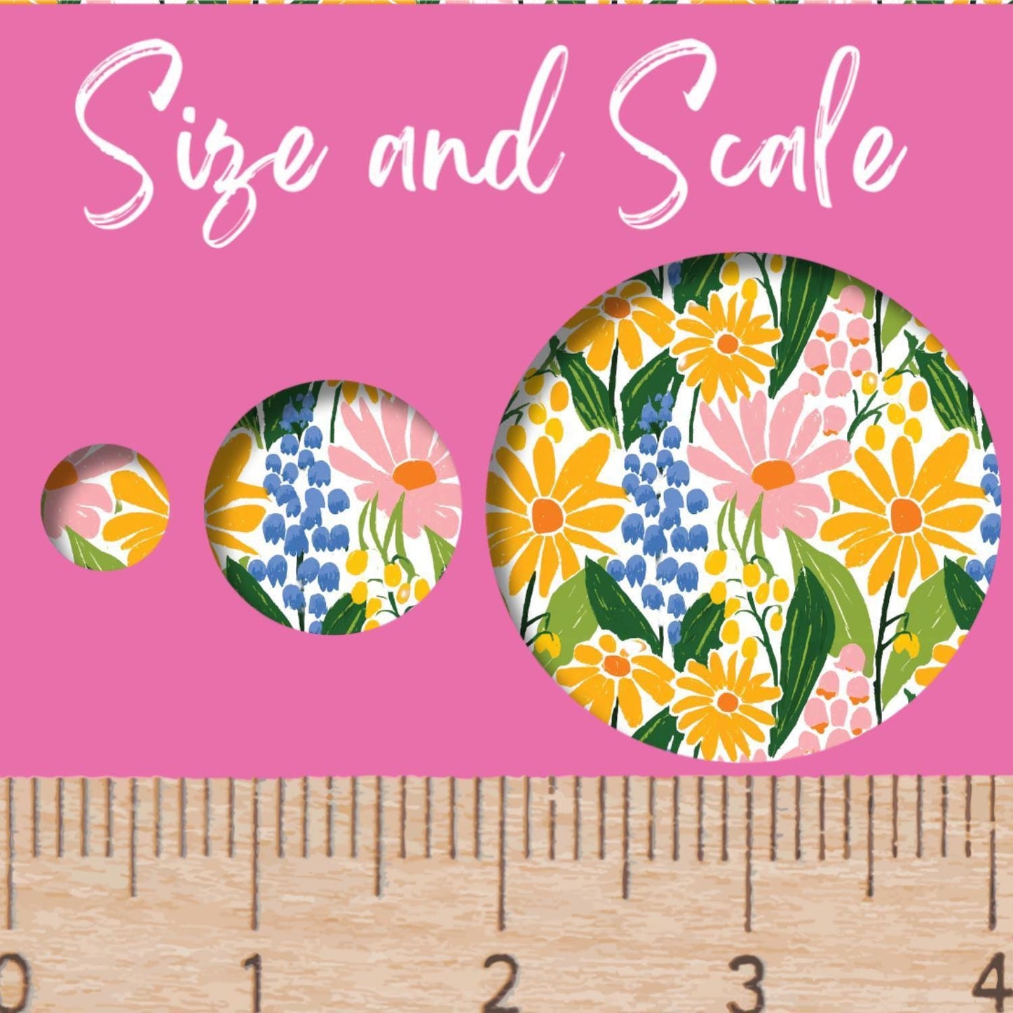 Yellow Spring Flowers Floral Patterns Patterned Cast Acrylic, Flex and Wood for Lasers