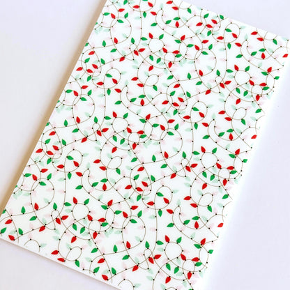 Christmas String Lights Patterned Acrylic Sheet - Cast Acrylic Sheet for Laser Cutting & Christmas Patterns Green and Red