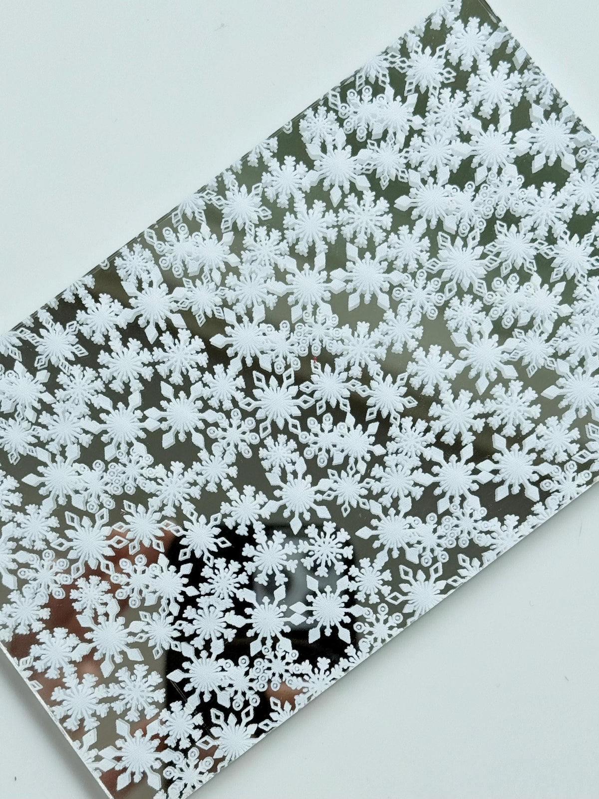 Snowflake on Mirror, Christmas Snowflakes on Mirror Acrylic,  Winter Acrylic for Lasers, Christmas Acrylic, Acrylic for Jewelry