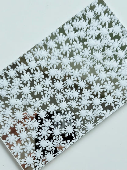 Snowflake on Mirror, Christmas Snowflakes on Mirror Acrylic,  Winter Acrylic for Lasers, Christmas Acrylic, Acrylic for Jewelry