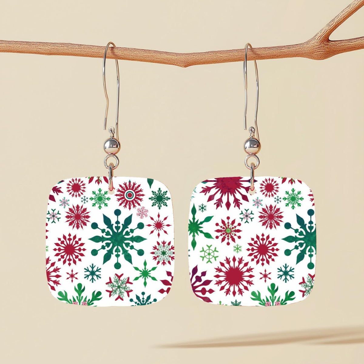 Snowflake Patterned Acrylic, Christmas Laser Sheet, Red Green UV