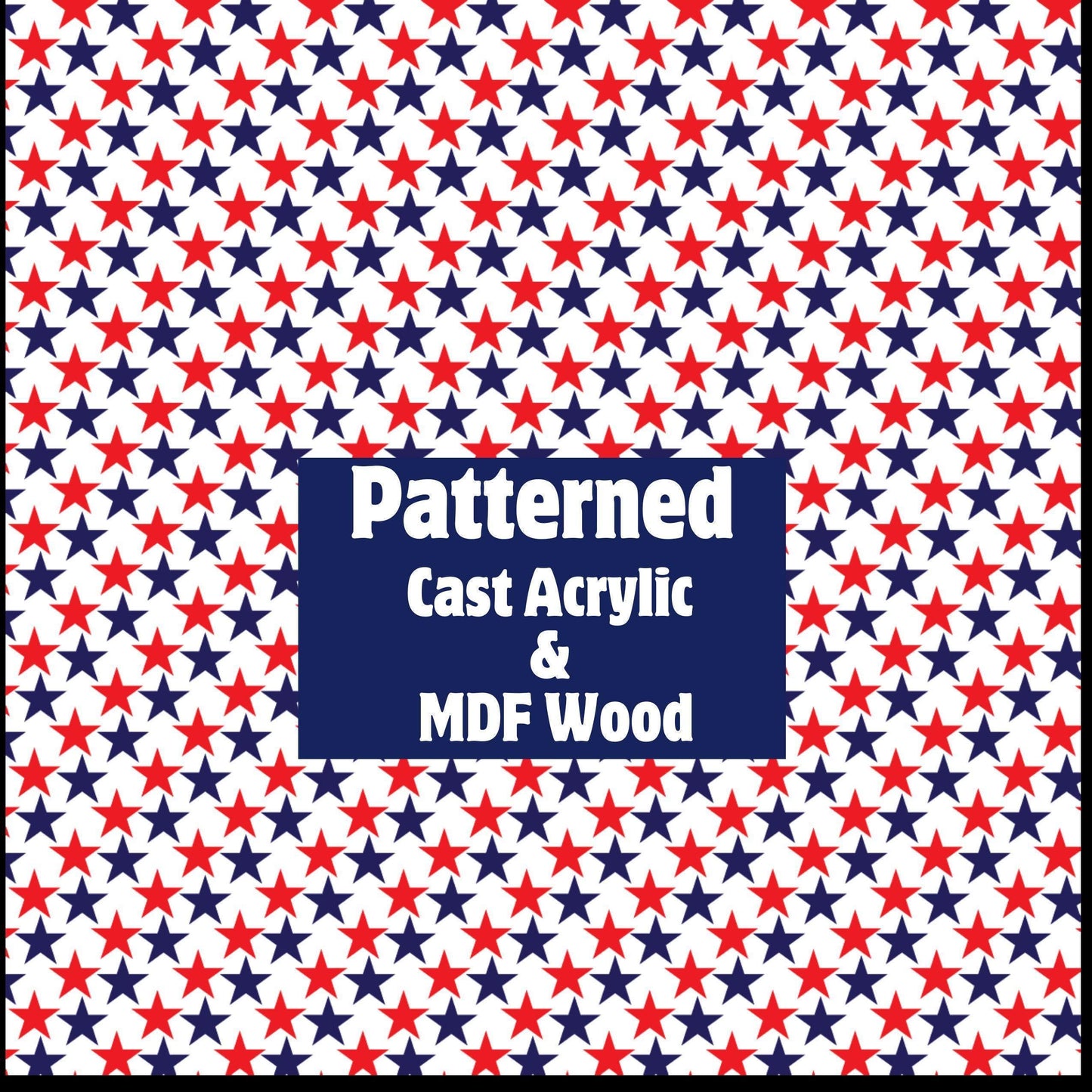 Blue and Red Stripes Patterned Cast Acrylic, Flex and Wood for Lasers