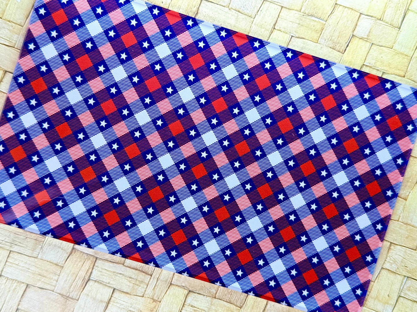 Patterned Acrylic Sheet - 3mm Cast Clear Acrylic with American Flag Design for Laser Cutting Patterned Cast Acrylic, Flex and Wood for Lasers