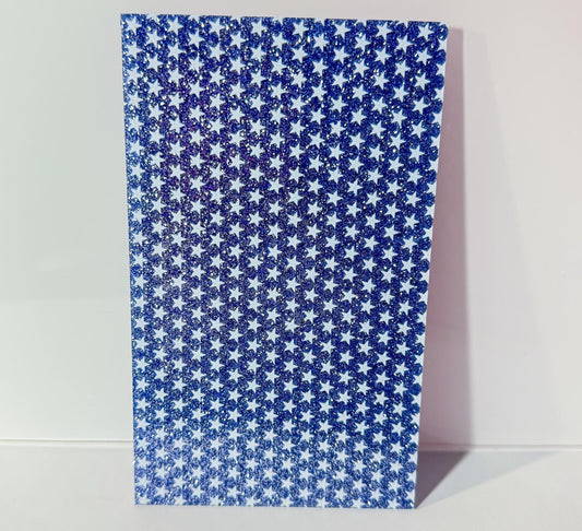 Red, White and Blue Patterned acrylic sheet for laser cutting. The pattern is patriotic, 4th of July, and patriotic.