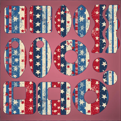 a red, white, and blue sign with stars on it