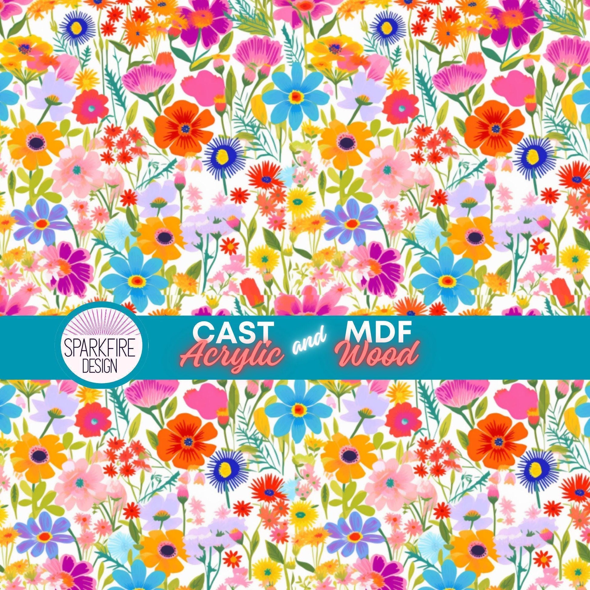 Floral Flower patterned acrylic for laser cutting. Cast acrylic sheet for lasers.