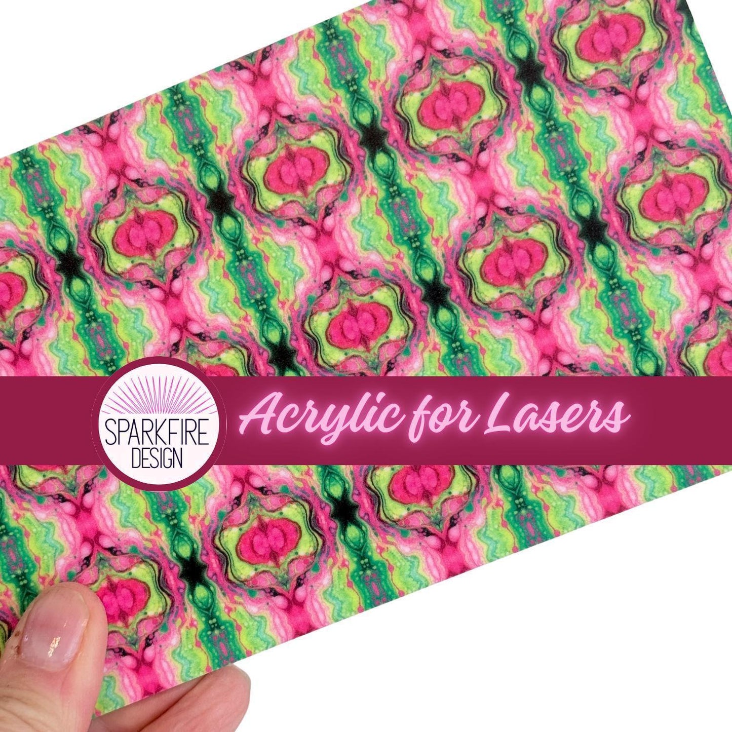 Printed Acrylic Sheet - Floral Patterned Acrylic Panel 6x4 for Laser Cutting Patterned Cast Acrylic, Flex and Wood for Lasers