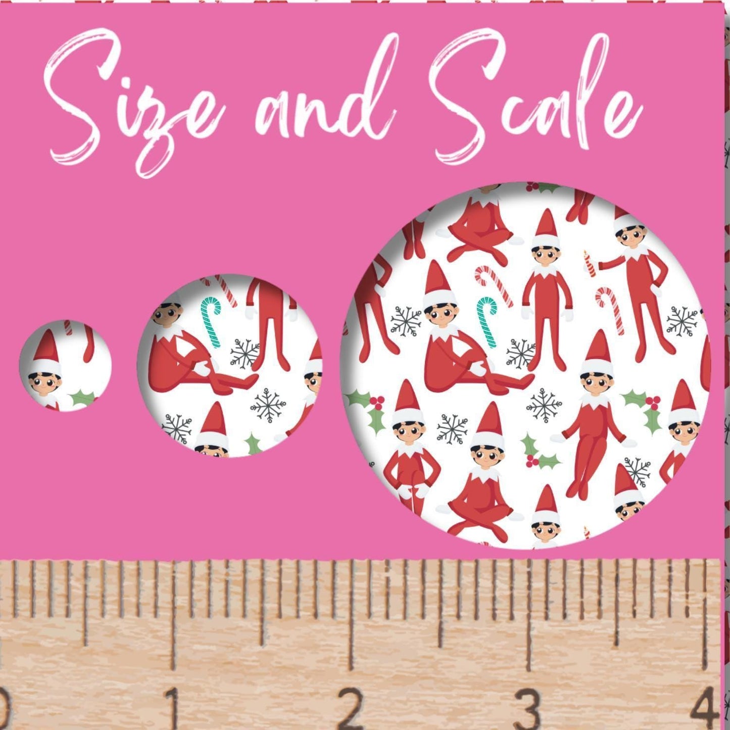 Elf Patterned Acrylic Sheet - Christmas Red Elf Acrylic for Lasers