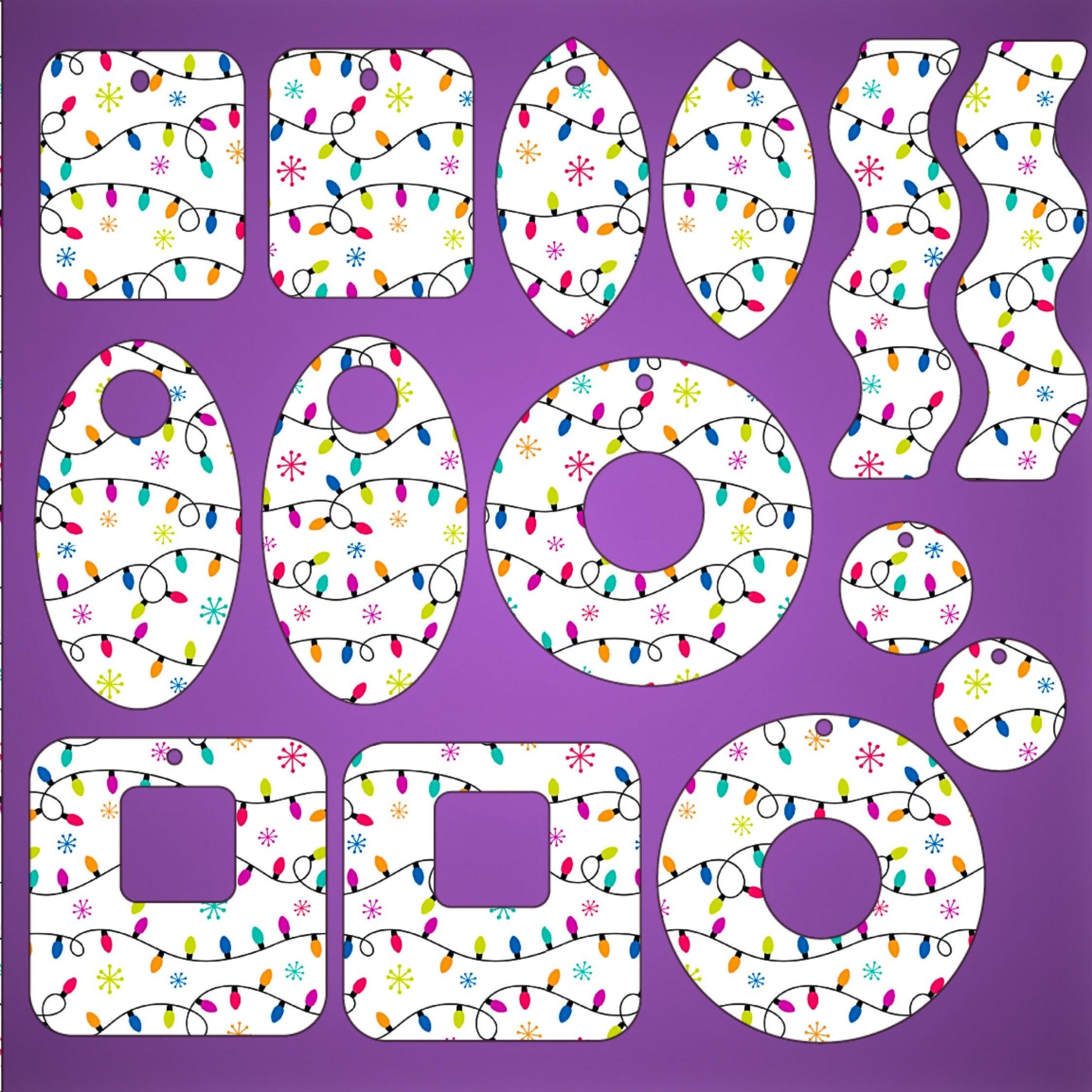 a set of cut out letters and numbers with christmas lights on them