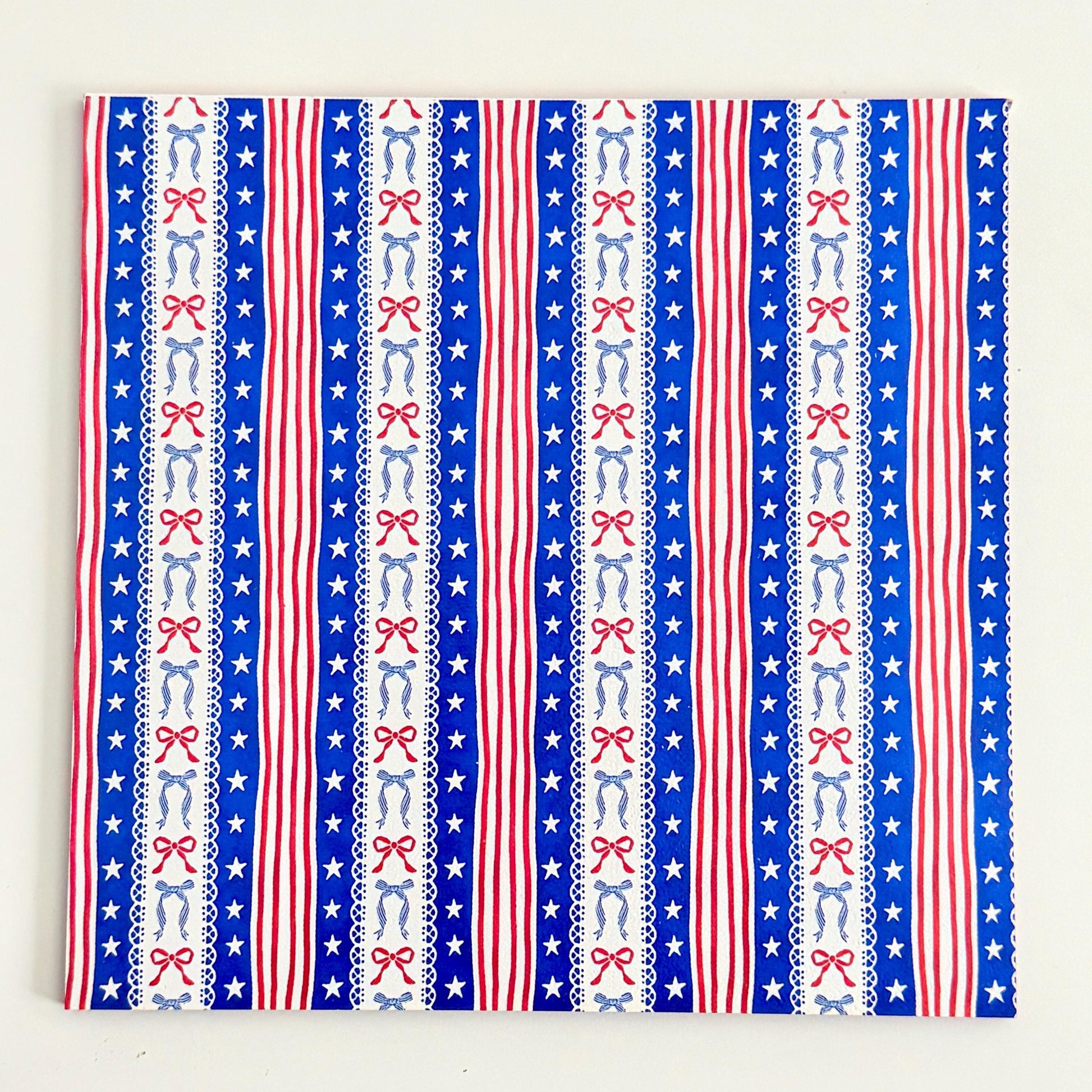 White acrylic sheet with 4th of July Patriotic pattern