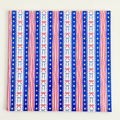 White acrylic sheet with 4th of July Patriotic pattern