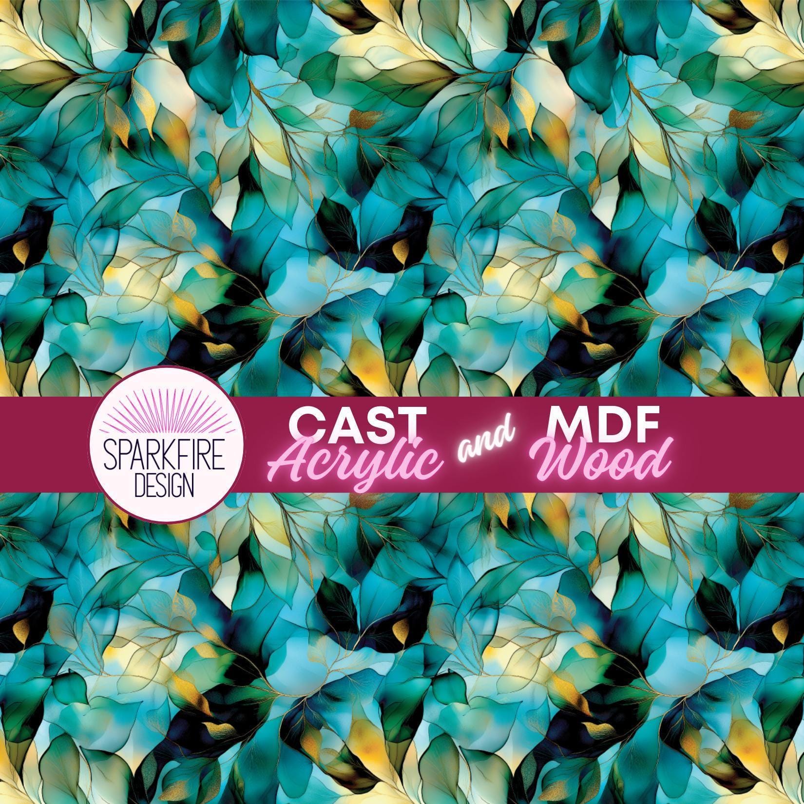Floral Flower patterned acrylic for laser cutting. Cast acrylic sheet for lasers.