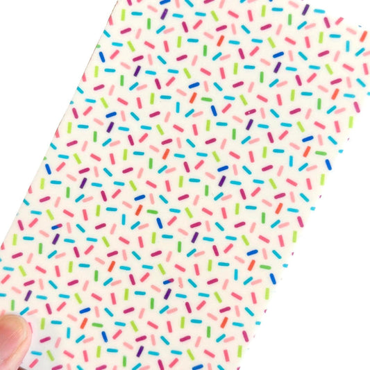 Patterned Acrylic Sheet - Laser Cut White Cast Acrylic 6x4 Birthday Cake Sprinkles Patterned Cast Acrylic, Flex and Wood for Lasers