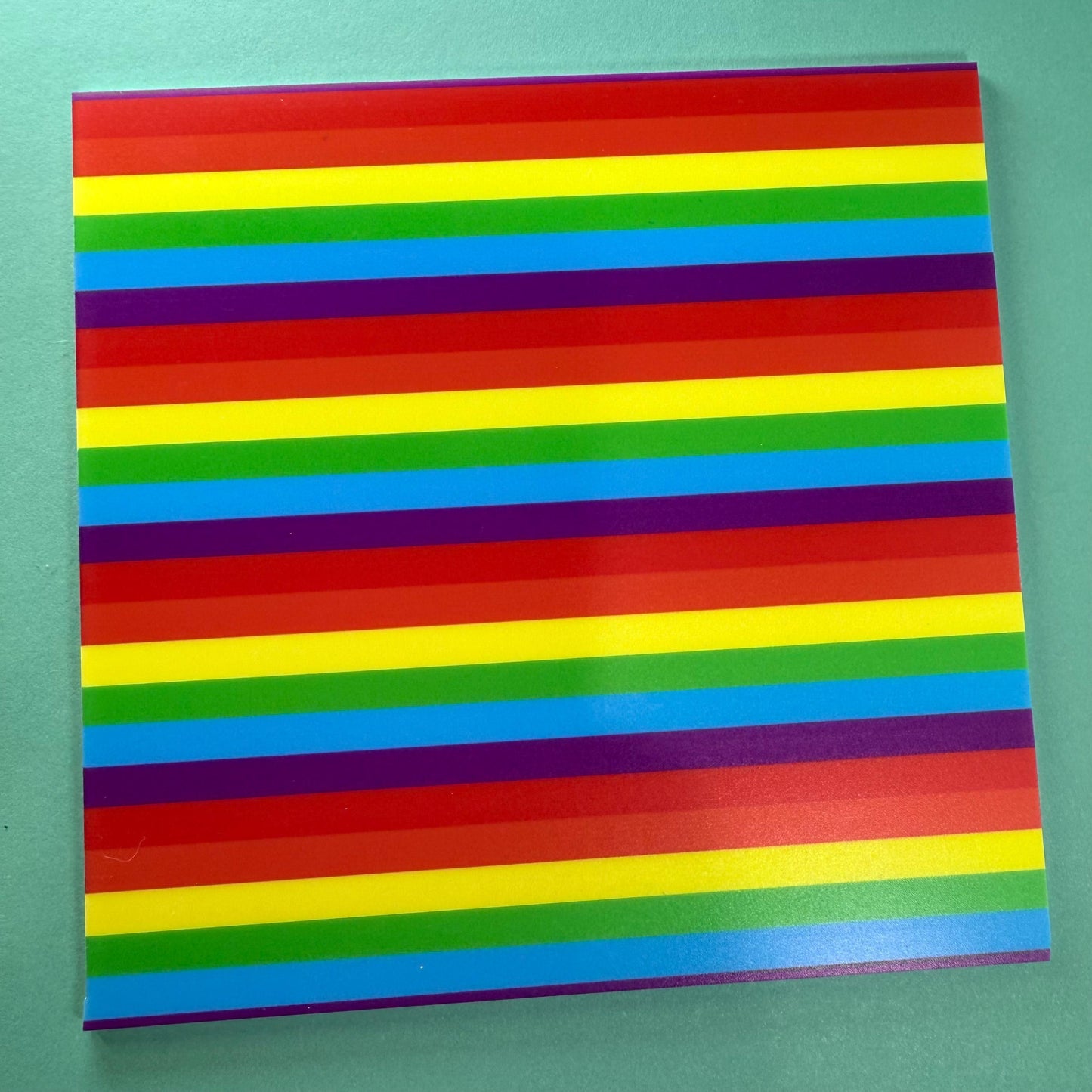 Patterned Acrylic Sheet - Rainbow Stripe UV Printed White Acrylic for Laser Cutting Patterned Cast Acrylic, Flex and Wood for Lasers