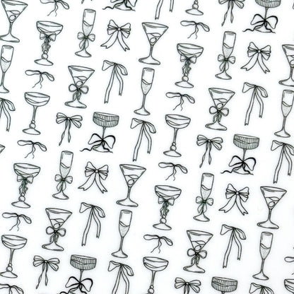 Patterned Acrylic Sheet – Party Champagne Design | Black & White Pattern | Cast Acrylic for Lasers Patterned Cast Acrylic, Flex and Wood for Lasers