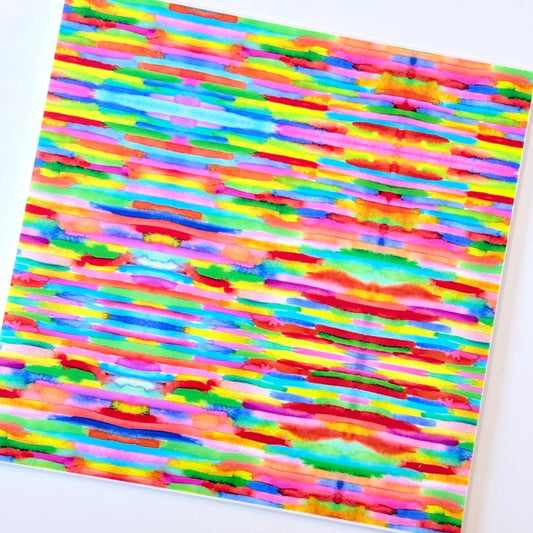 Rainbow Brushstrokes Pattern | Stripes Pattern Patterned Cast Acrylic, Flex and Wood for Lasers