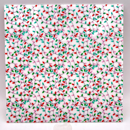 Patterned Acrylic Sheet - Christmas Lights Design | Cast Acrylic for Laser Cutting