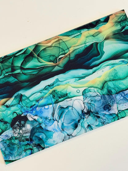 Green Granite Marble Patterned Cast Acrylic, Flex and Wood for Lasers