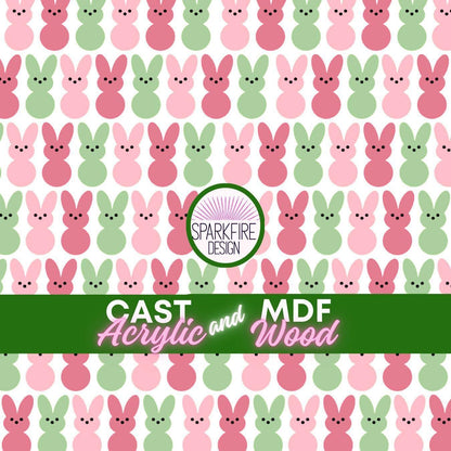 Easter Bunny Rabbit Spring Pastel Patterned Cast Acrylic, Flex and Wood for Lasers