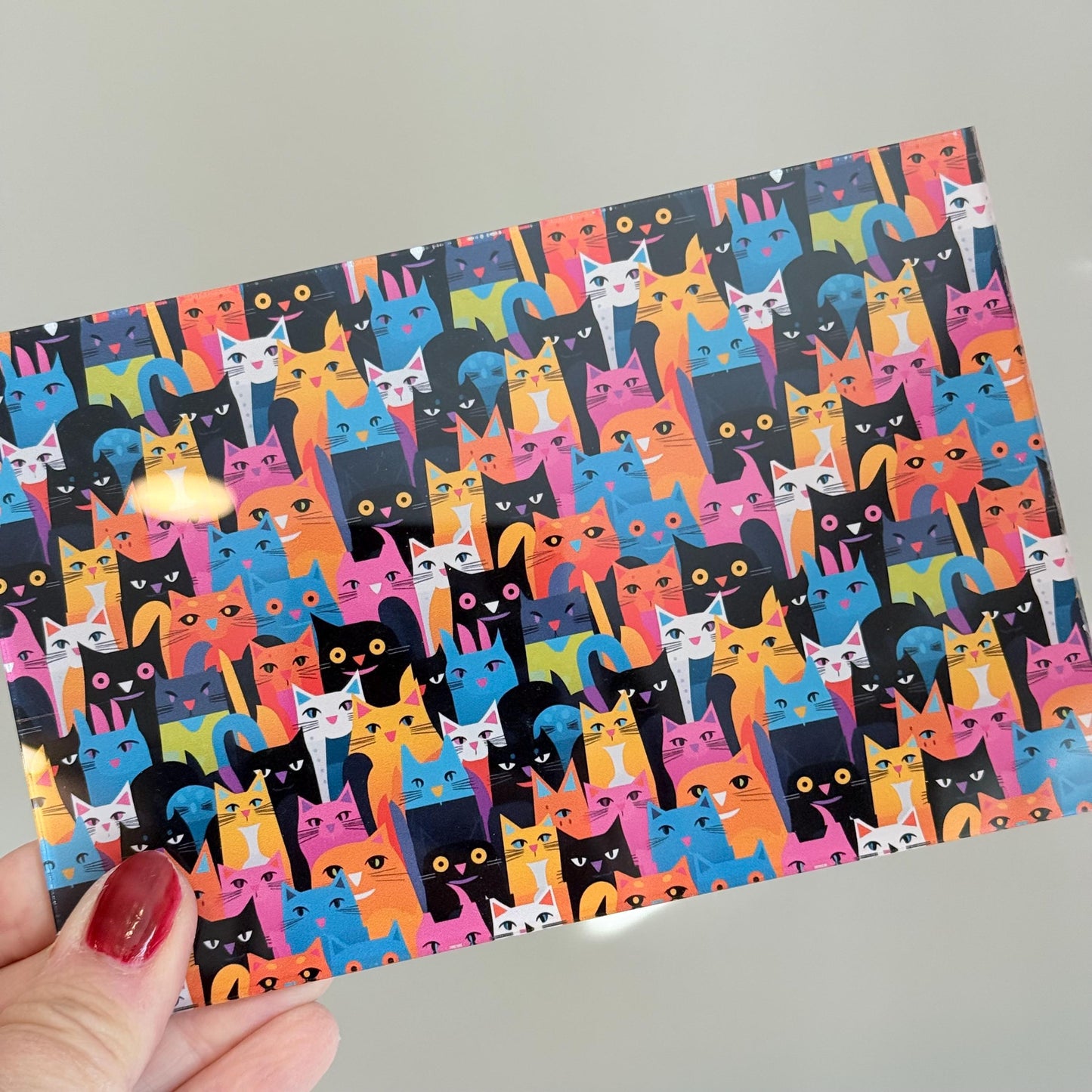 Cat Patterned Acrylic - Clear UV Printed Acrylic Sheets for Laser Cutting Jewelry Patterned Cast Acrylic, Flex and Wood for Lasers