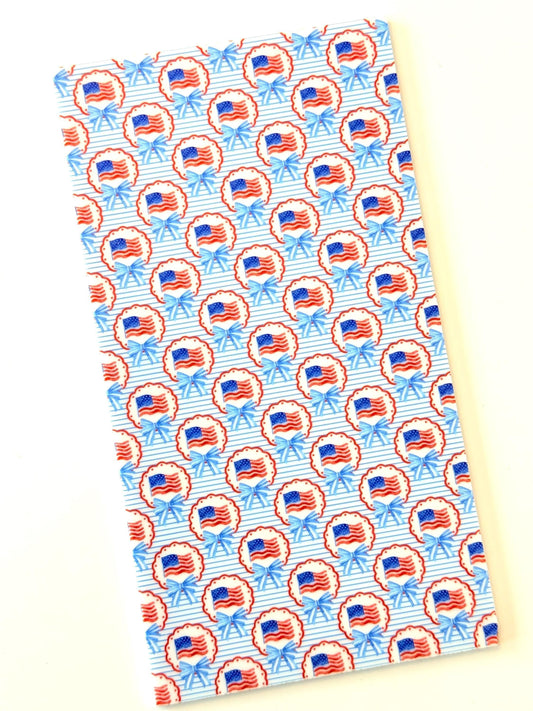 Red, White and Blue Flag Patterned acrylic sheet for laser cutting. The pattern is patriotic, 4th of July, and patriotic.