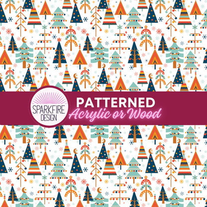 Patterned Acrylic Sheet, Christmas Trees Laser Acrylic For Laser