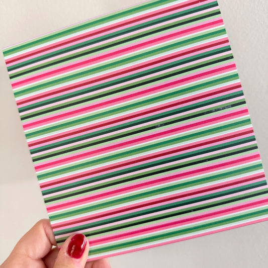 Christmas Stripe Acrylic or Wood for Diode | Cast Acrylic for Laser Cutting