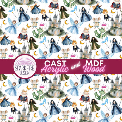 Patterned Acrylic Sheet – Beauty and the Beast Fairytale Design for Laser Cut Jewelry Patterned Cast Acrylic, Flex and Wood for Lasers
