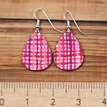 Pink Plaid Patterned Cast Acrylic, Flex and Wood for Lasers