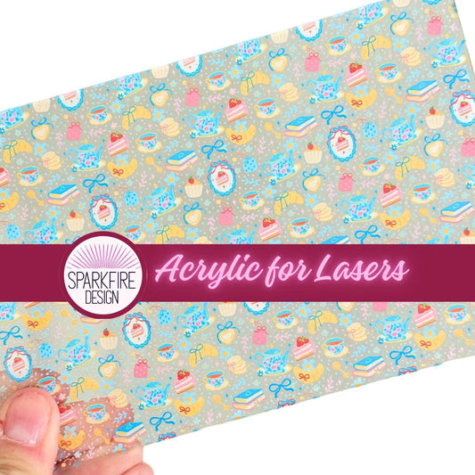 Bakery Baking Patterned Acrylic Sheet – UV Printed Clear Core Acrylic for Laser Cutting Patterned Cast Acrylic, Flex and Wood for Lasers