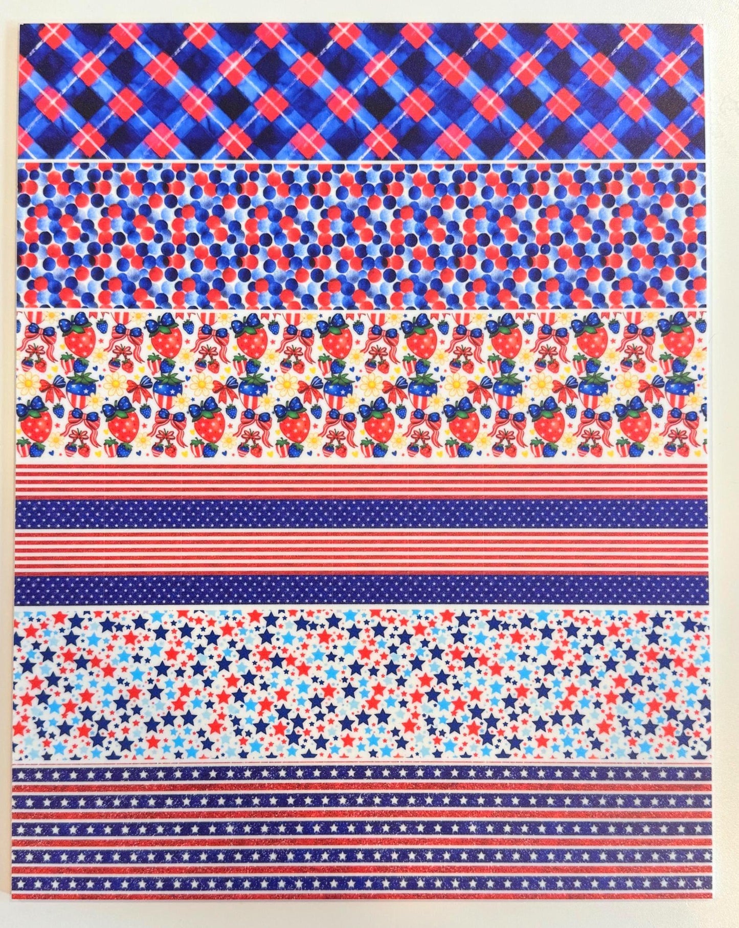 Patriotic USA Bling Acrylic Sheets - 4th of July Patterns | Laser Cutting Acrylic Blanks