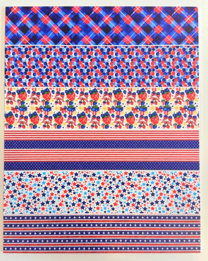 Patriotic USA Bling Acrylic Sheets - 4th of July Patterns | Laser Cutting Acrylic Blanks