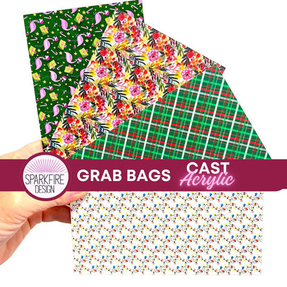 Christmas Acrylic Grab Bag – Patterned Acrylic Sheets | Laser Cuttable Cast Acrylic