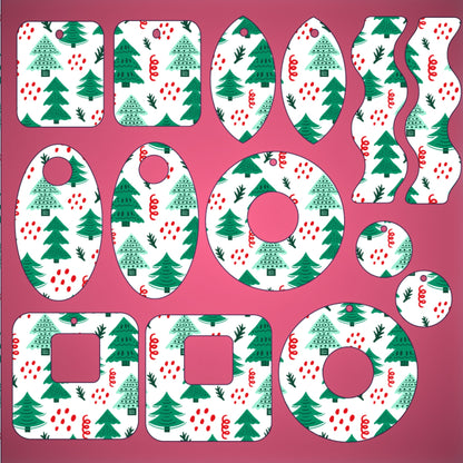 a set of christmas themed items on a pink background