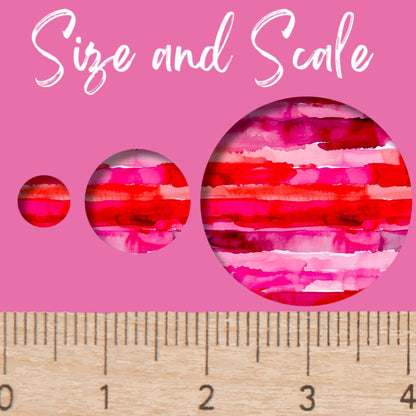 Pink and Red Watercolor Stripes Patterned Cast Acrylic, Flex and Wood for Lasers