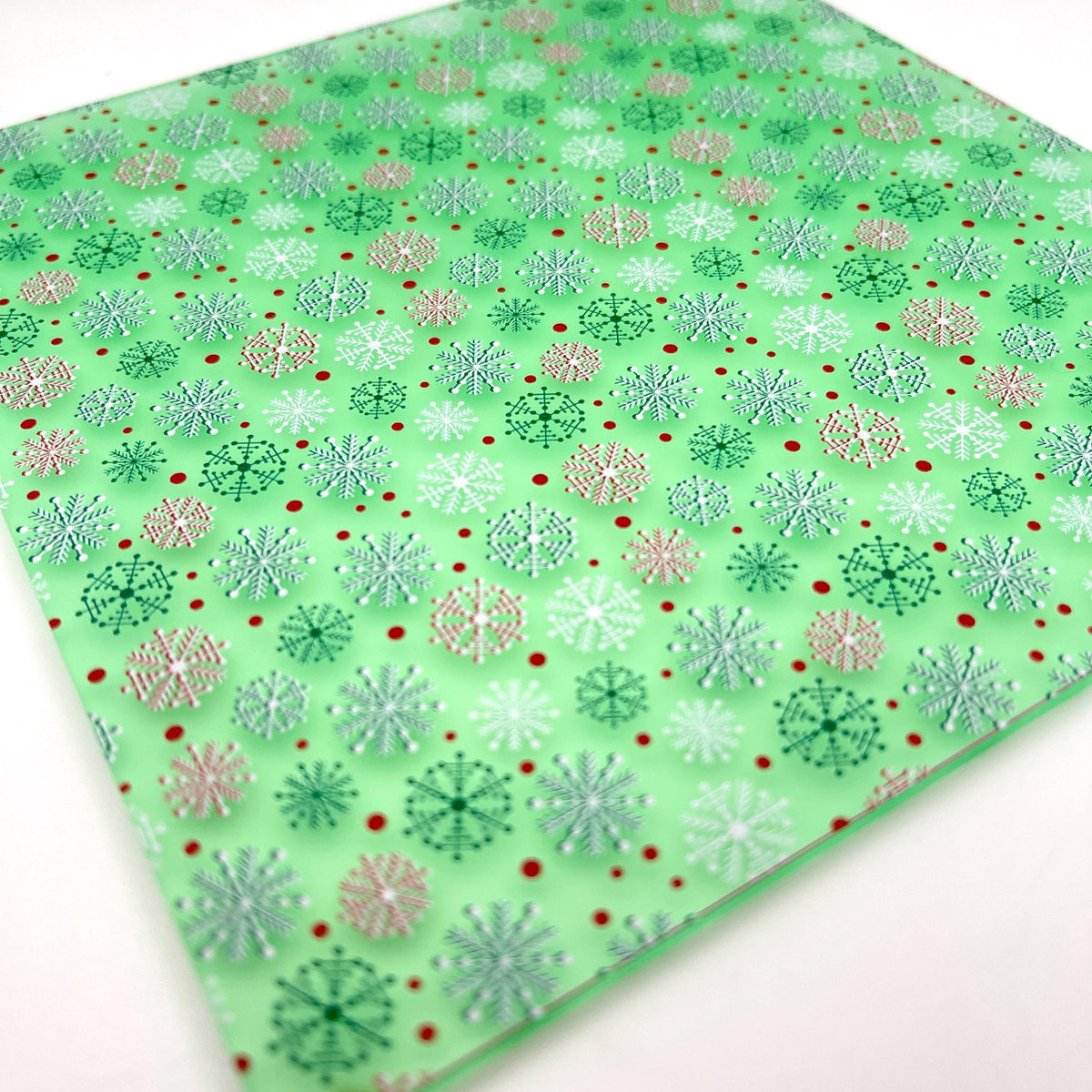 Snowflake Acrylic Sheet,Frosted Green Acrylic for Lasers, Christmas Acrylic for Lasers, Acrylic for Jewelry and Cup Toppers