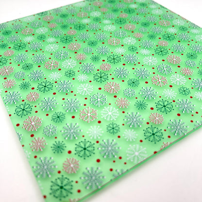 Snowflake Acrylic Sheet,Frosted Green Acrylic for Lasers, Christmas Acrylic for Lasers, Acrylic for Jewelry and Cup Toppers