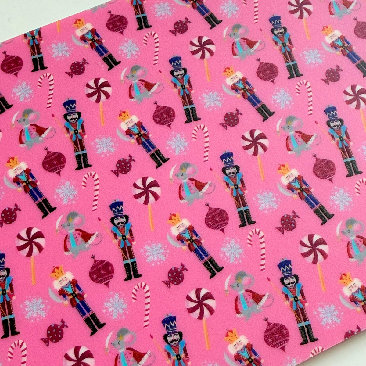 Patterned Acrylic Sheet, Pink Nutcracker Laser Cast Acrylic, Christmas